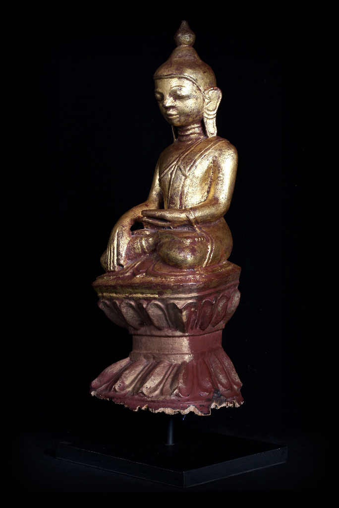 Extremely Rare 19C Wood Burma Madalay Buddha #A038